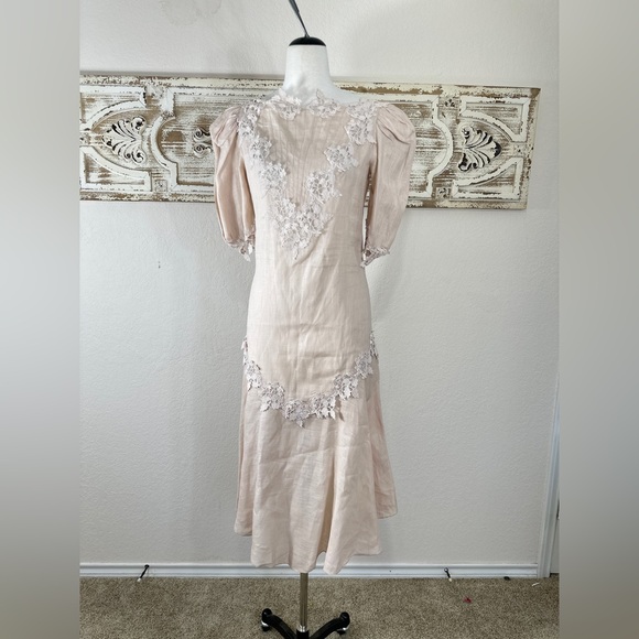 Capriccio by Digna Dresses & Skirts - Vintage 80’s Victorian inspired Capriccio by Digna linen maxi dress size 10